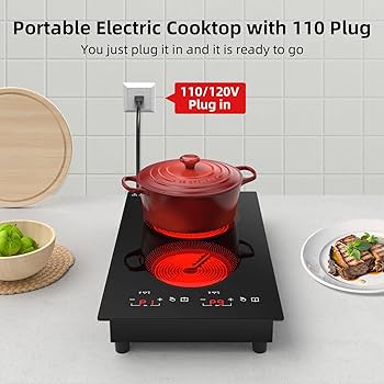 Amazon.com: Electric Cooktop 2 Burners 2100W, 110v-120v